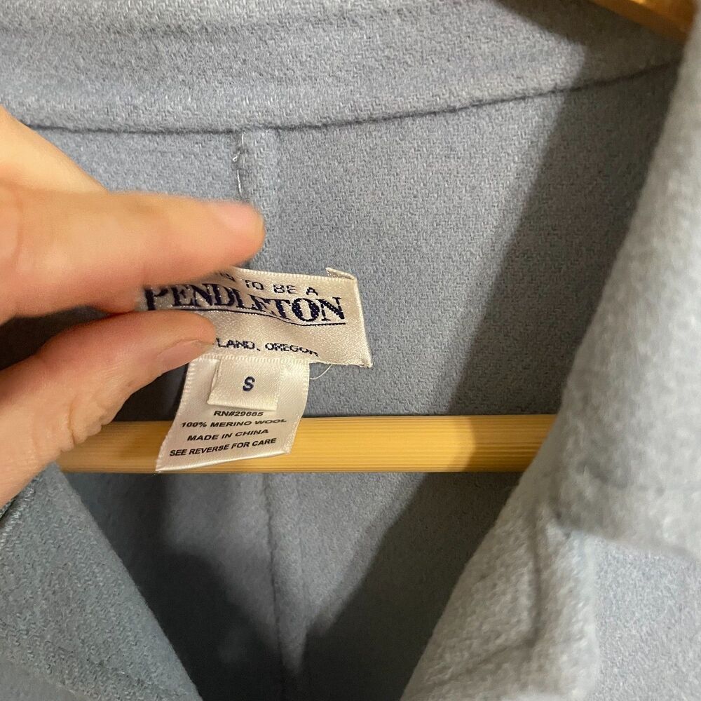 Pendleton Light Blue Merino Wool Jacket Blazer S … - image 7
